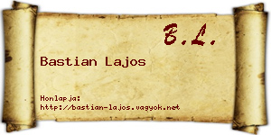 Bastian Lajos névjegykártya